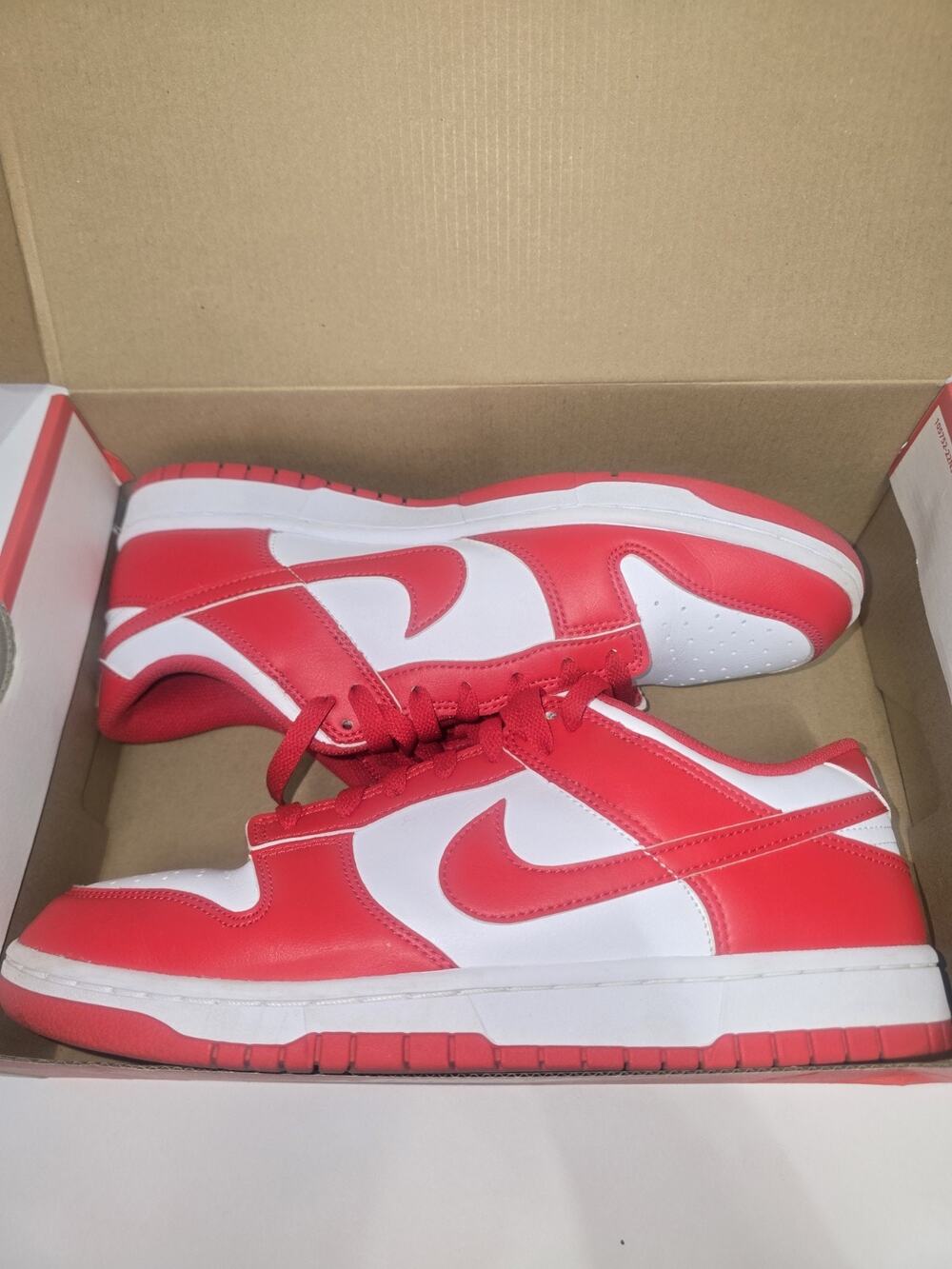 Nike Dunk Low Retro White University Red HF5441-104 Men's Size 10.5 With Box